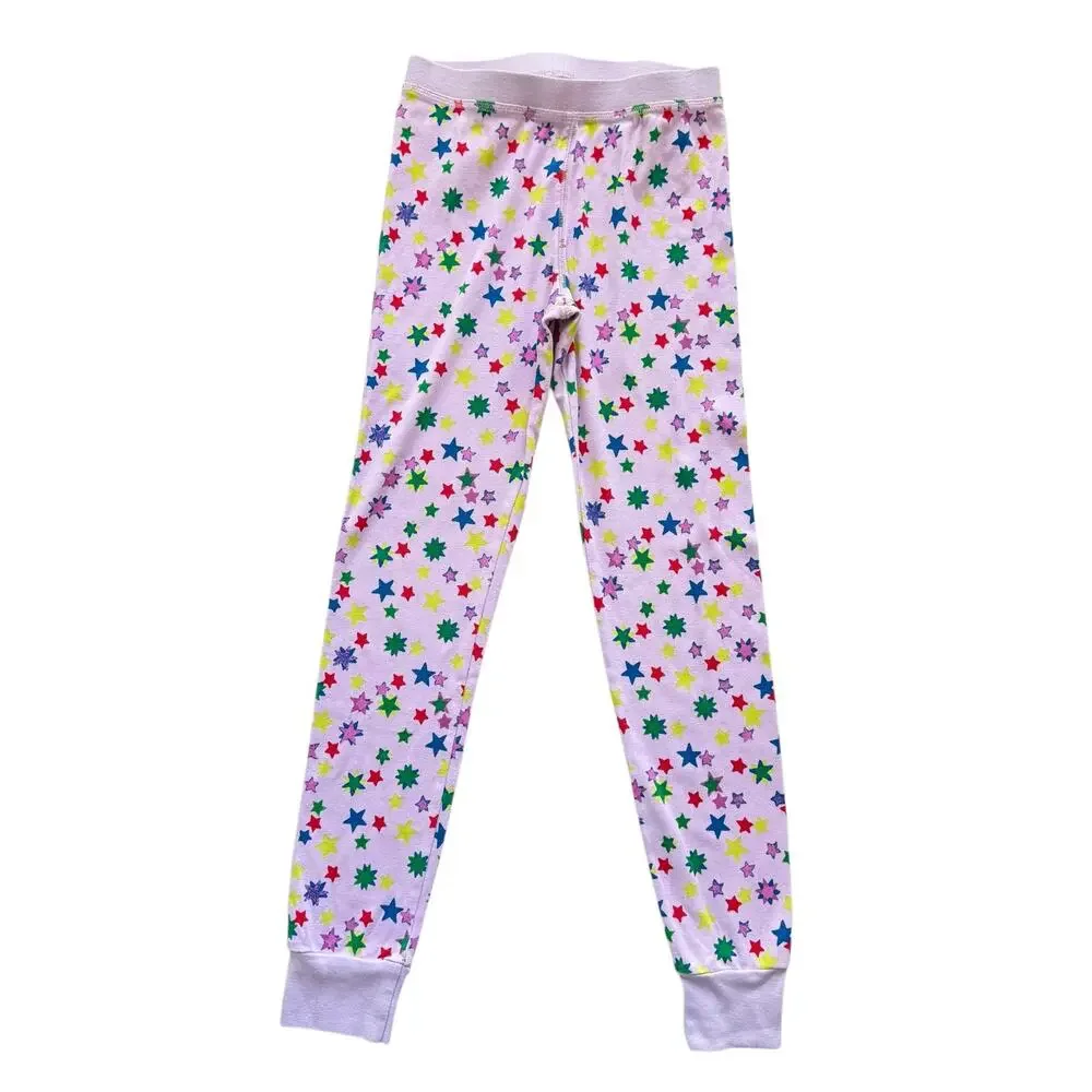 Crewcuts Pink Stars Long John Pajamas Size 12